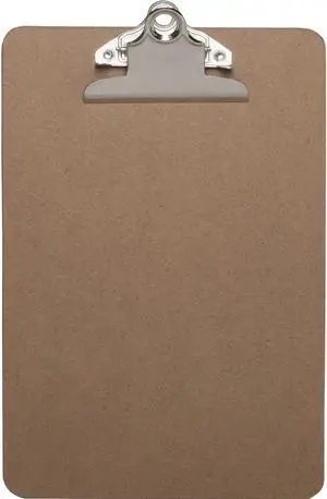Business Source Clipboard w/ Standard Metal Clip 6"x9" Brown 16506
