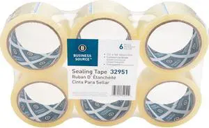 Business Source Sealing Tape 1.6 mil 1-7/8"x164' 6/PK Clear 32951
