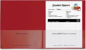 C-Line Classroom Connector Folders 9'x11-3/4" 25/BX Red 32004