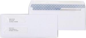 Staples Lsr Check Size Double-Window Security-Tint Gummed Envelopes 1 000/BX 381898