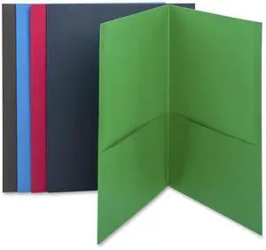 Business Source 2-Pocket Folders 125 Sht Cap Letter 12"x9" 25/BX AST 78502