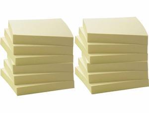 Recycled Adhesive Note Pads 3"x3" 12/PK Yellow