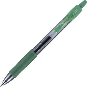Pilot 31177 G2 Gel Ink Pen Fine Pen Point Type - 0.7 mm - Green Ink - 12 / Dozen
