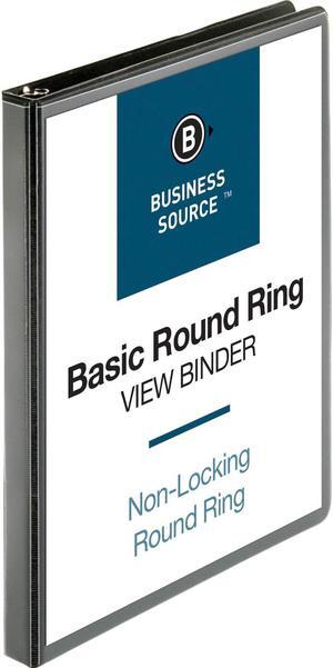 Business Source View Binder w/ 2 Inside Pockets 1/2" Capacity Black 09950