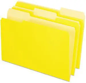 Pendaflex Colored File Folders 1/3 Cut Top Tab Legal Yellow Light Yellow 100/Box 15313YEL