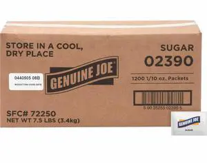Genuine Joe Sugar Packets 2.8g 1200/PK 02390