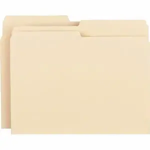 Business Source File Folder 11 pt 1/2 Cut Ast Tabs Letter 100/BX Manila 17524