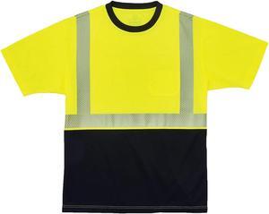 Ergodyne GloWear 8280BK Type R Class 2 Black Front Performance T-Shirt S 1 pack