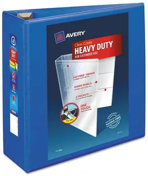 Avery Heavy-Duty View Binder w/Locking EZD Rings 4" Cap Pacific Blue 79814