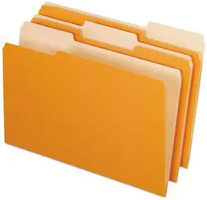 Pendaflex Colored File Folders 1/3 Cut Top Tab Legal Orange/Light Orange 100/Box 15313ORA