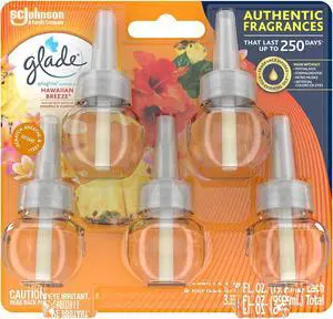 Glade PlugIns Scented Oil Warmer Refill Hawaiian Breeze 0.67 Fl. Oz. 5/Pack (315181EA)