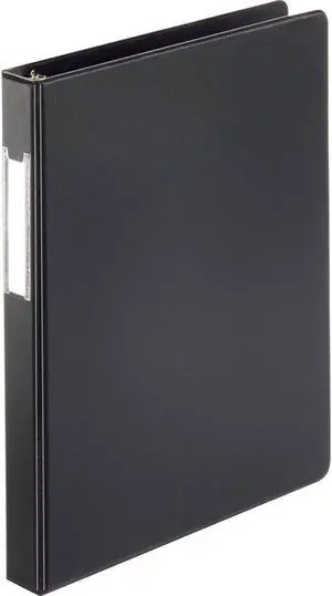 Business Source Round Ring Binder w/Label Holder 1" Cap. 11"x8-1/2" BK 28559
