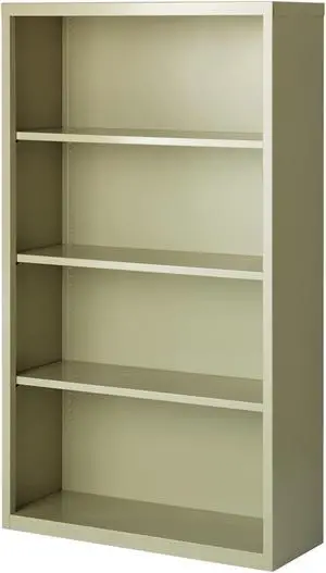 Lorell Steel Bookcase 4-Shelf 34-1/2"x13"x60" Putty 41287