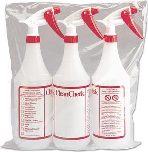Boardwalk Trigger Spray Bottle 32 oz Clear/Red HDPE 3/Pack 03010