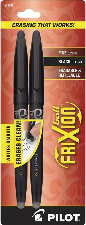 Pilot Rollerball Gel Pen Frix Erasable Fine Black Barrel/Ink 31553
