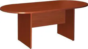 Lorell Oval Conference Table Top/Base 72"x36"x29-1/2" Cherry 87373