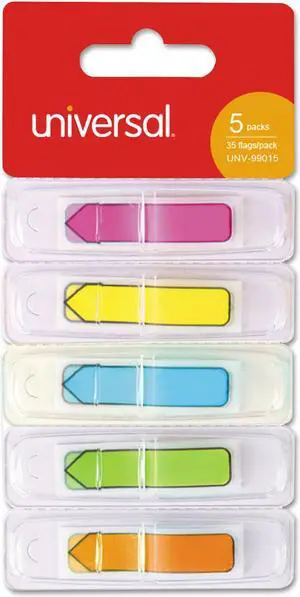 Universal Deluxe Pop-Up Page Flags 1/2" x 1 3/4" Assorted Colors 35/Pack 99015