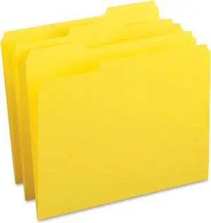 Business Source File Folder 1-Ply 1/3 Cut Assorted Tabs Letter 100/BX YW 65778