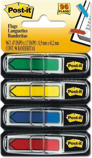 Post-it Arrow 1/2" Page Flags Blue/Green /Red/Yellow 24/Color 96-Flags/Pack