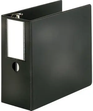 Business Source D-Ring Binder w/Label Holder Hvy-Dty 5" Black 33121