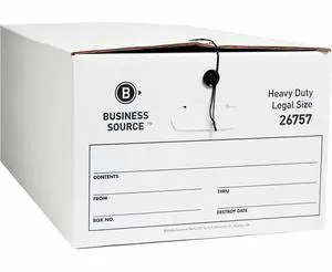 Business Source Storage Box Legal 700 lbs 15"x24"x10" 12/CT White 26757