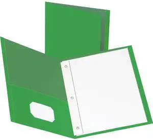 Business Source 2-Pocket Folders 100 Sh Cap Ltr 9-1/2"x11" 25/BX GN 78509