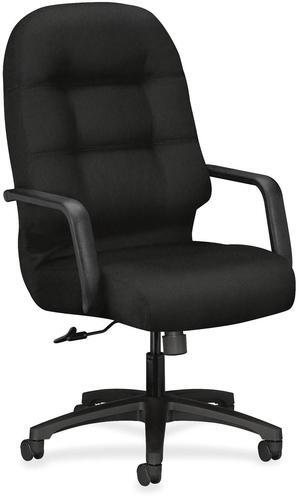 HON Pillow-Soft Executive Chair - Polyester Black Seat - Polyester Black Back - Black Frame - 5-star Base - 22" Seat Wid