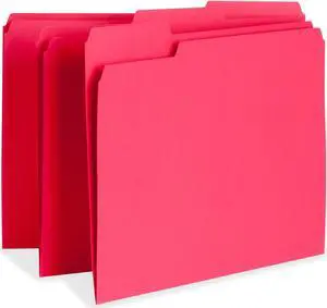 Business Source File Folder 1-Ply 1/3 Cut Assorted Tabs Letter 100/BX RD 65776