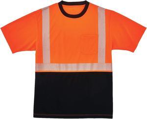Ergodyne GloWear 8280BK Type R Class 2 Black Front Performance T-Shirt L 1 pack