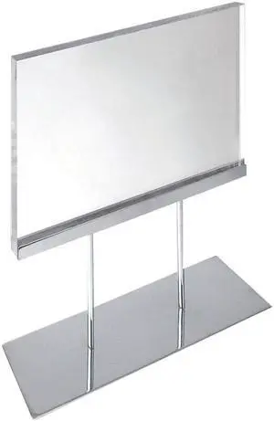 Azar Medium Acrylic Block Sign Holder On Chrome Stand For Counter (104564)