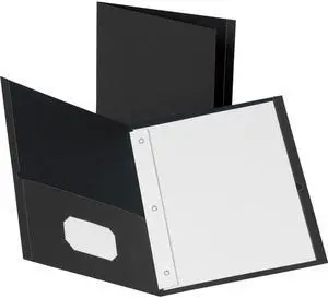 Business Source 2-Pocket Folders 100 Sh Cap Ltr 9-1/2"x11" 25/BX BK 78532