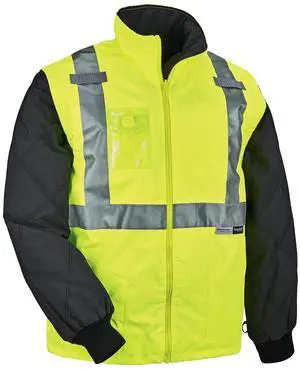 Ergodyne 25497 GloWear 8287 Class 2 Hi-Vis Jacket with Removable Sleeves - 3X-Large - Lime