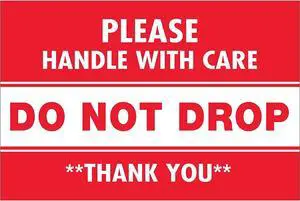 Tape Logic Labels "Do Not Drop" 2" x 3" Red/White 500/Roll DL1313