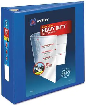 Avery Heavy-Duty View Binder w/Locking EZD Rings 3" Cap Pacific Blue 79811