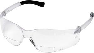 Mcr Safety Bearkat Magnifier Safety Glasses, Clear Frame, Clear Lens BKH15