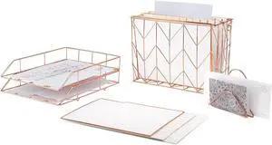 U Brands Desktop Organizer Set Rose Gold (2104U00-01)