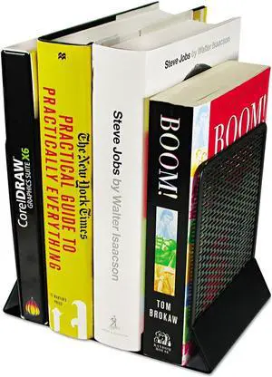 Artistic Urban Collection Punched Metal Bookends 6 1/2 x 6 1/2 x 5 1/2 Black