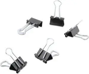 UNIVERSAL Mini Binder Clips 1/4" Capacity 1/2" Wide Black 60/Pack 11060