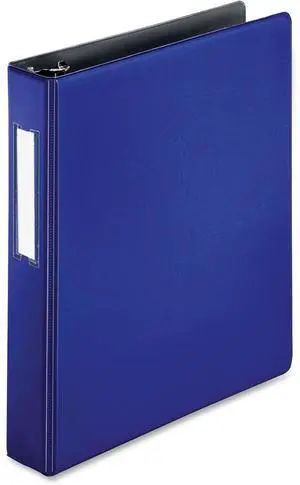 Business Source Slanted D-Ring Binder w/LBL HLD 1-1/2" Blue 33127
