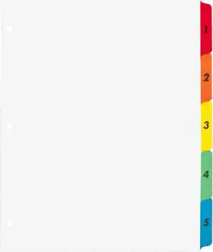 Business Source Index Dividers w/TOC Page 1-5 8-1/2"x11" 5 Tabs/ST Multi 21900