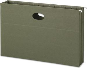 Smead 100% Recycled Hanging Pockets with Full-Height Gusset Legal Green 10/Box
