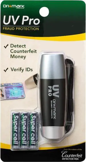 Dri Mark UV Detector Handheld 1-2/5"Wx1-2/5"Lx4"H BK/SR UVPROPLUSB