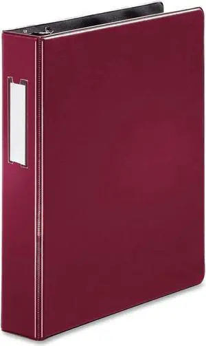 Business Source Slanted D-Ring Binder w/LBL HLD 1-1/2" Burgundy 33126