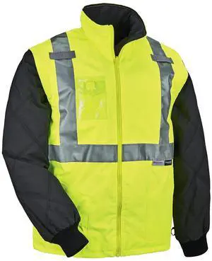 Ergodyne 25499 GloWear 8287 Class 2 Hi-Vis Jacket with Removable Sleeves - 5X-Large - Lime
