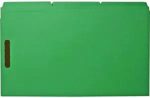 Sparco Fastener Folders w/ 2-Ply Tab 1/3 Ast Tab 50/BX Lgl Green SP17220