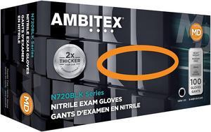 Ambitex N720BLK Series Powder Free Black Nitrile NMD720BLK