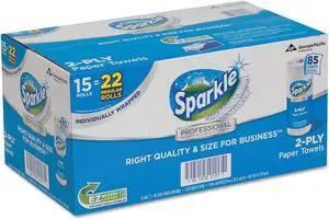 Sparkle ps Perforated Paper Towel White 8 4/5 x 11 85/Roll 15 Roll/Carton 2717714
