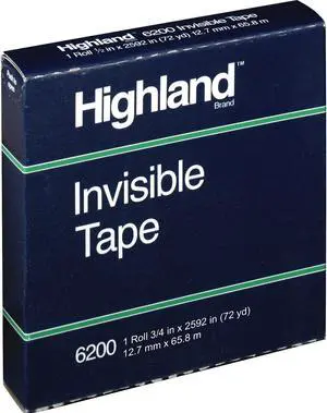 Highland Invisible Tape 6200 Refill 1/2" x 2592" 3" Core 1 Pack STL504720
