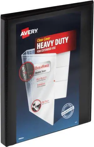Avery View Binder Heavy-duty Slant Ring 1/2" Cap Letter-size BK 79766