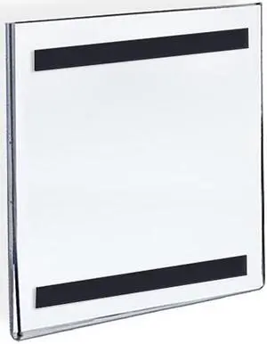 Azar Displays Acrylic Vertical Wall Mount Sign Holder with Magnetic Tape 10/Pack 129927